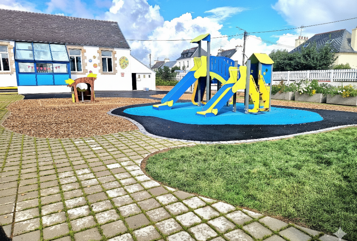 Végétalisation Cour école Ste Therese Guilers56 (1)