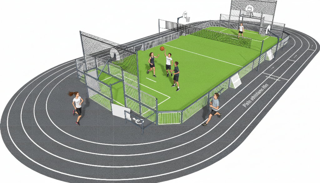Terrain Multiports Athlétisme Basket