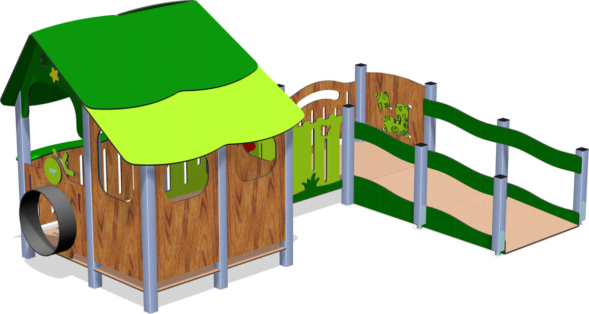 Maisonnette de jeux extérieure thématique Bulbizarre pour école et parc public