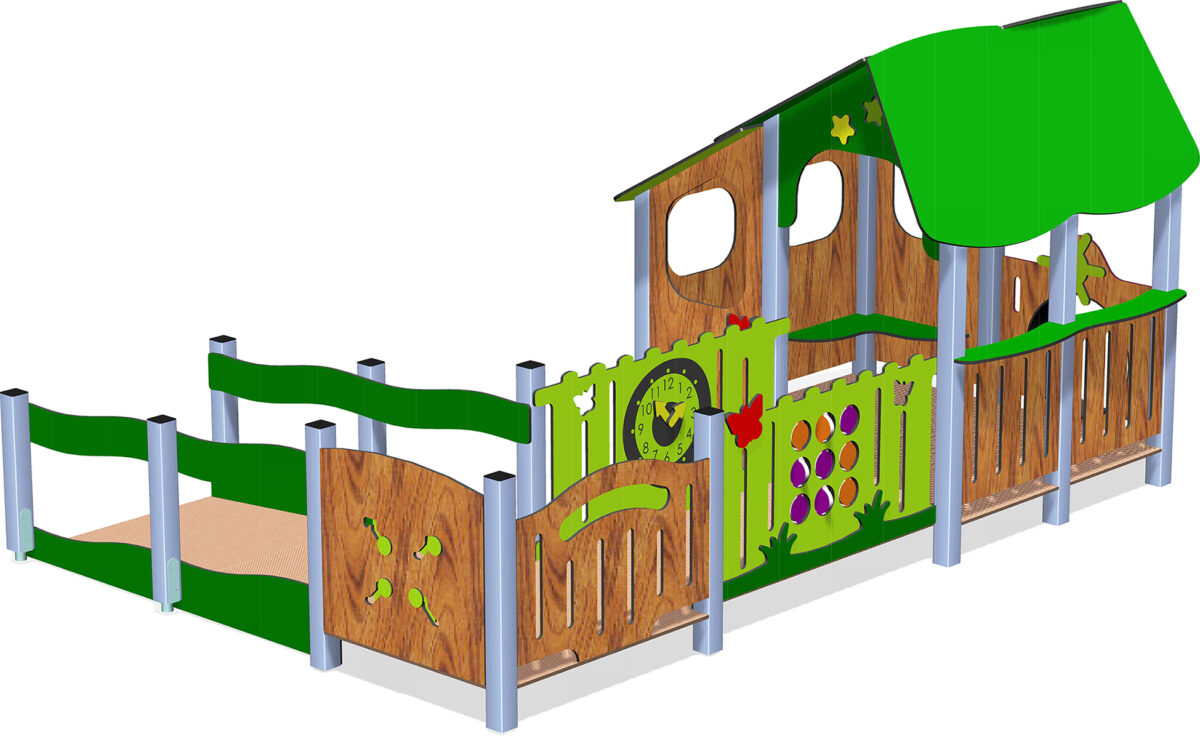 Kks1399-Cabane-maisonnette-verte-nature-inclusive-rampe-fauteuil-roulant-jeu-collectivité-agec-visuel3D-verso