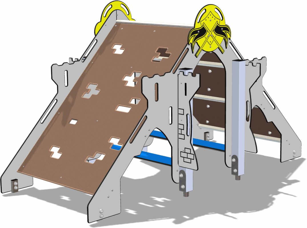 Mai Rempart chevalier château mur escalade Recto visuel 3D