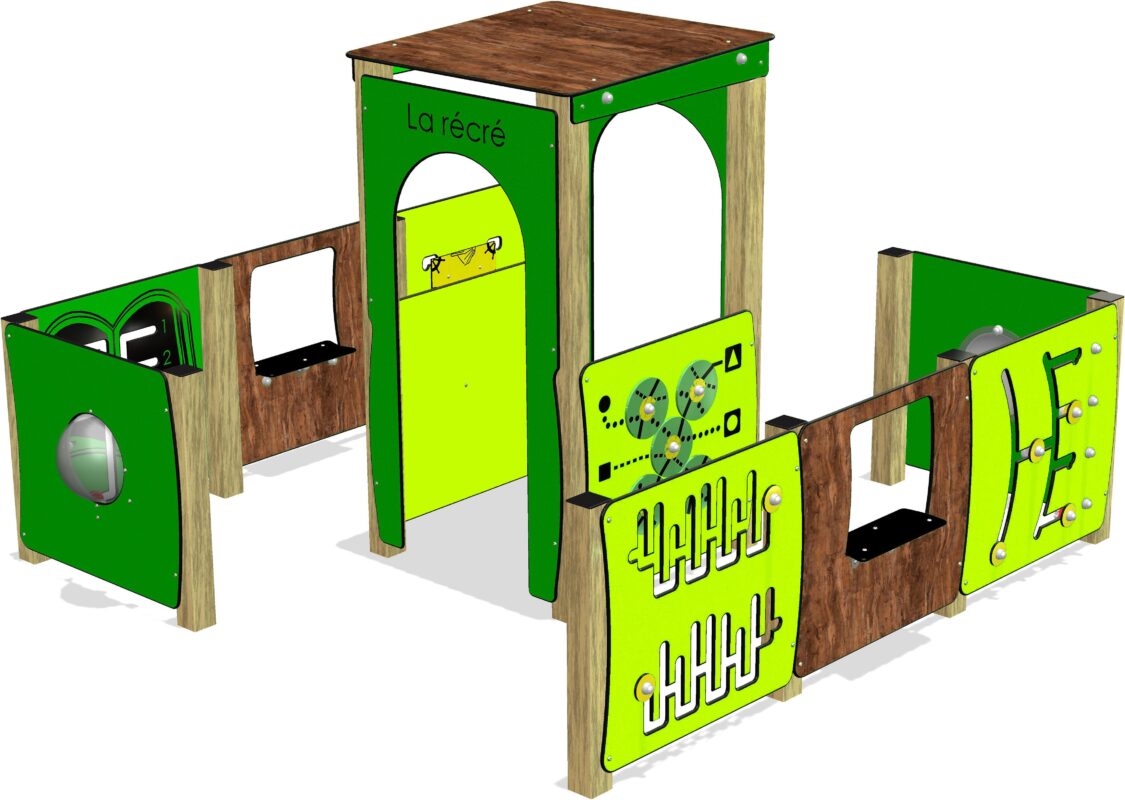 Mre-2 Récréa-2-poteaux-bois-habillage-Hpl-Natura-Verso