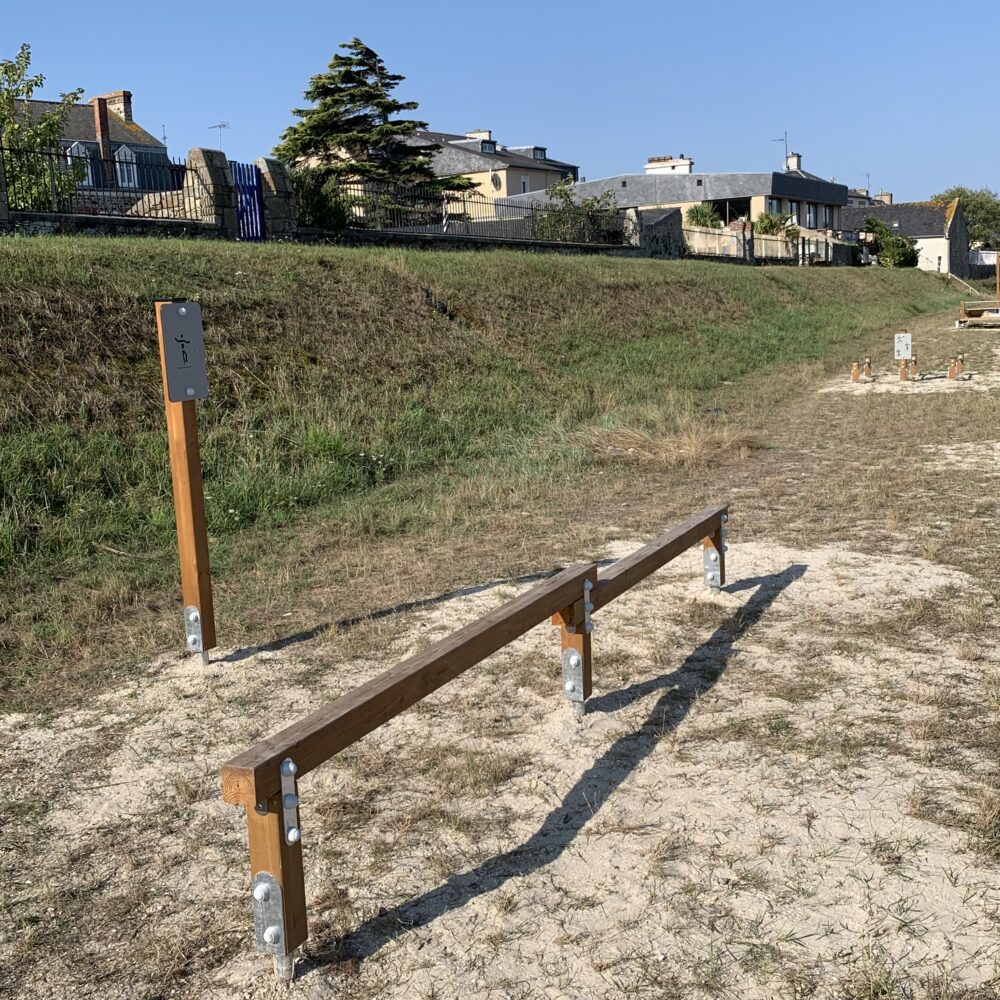 Pw6 Poutre Double Parcours Sante Echauffement Equilibre Agrès Sportif Nature Vivier Sur Mer 35