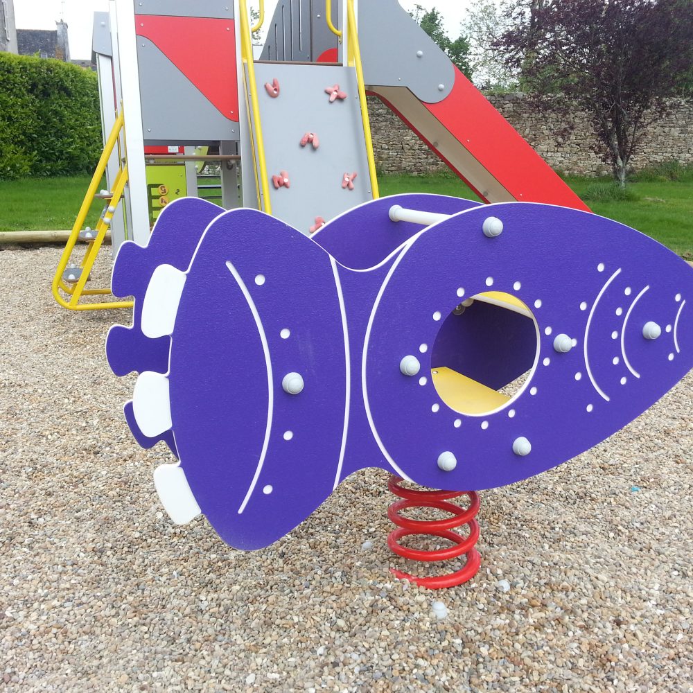 RAN jeu ressort fusée plein air aire jeux cosmos espace ARIANE