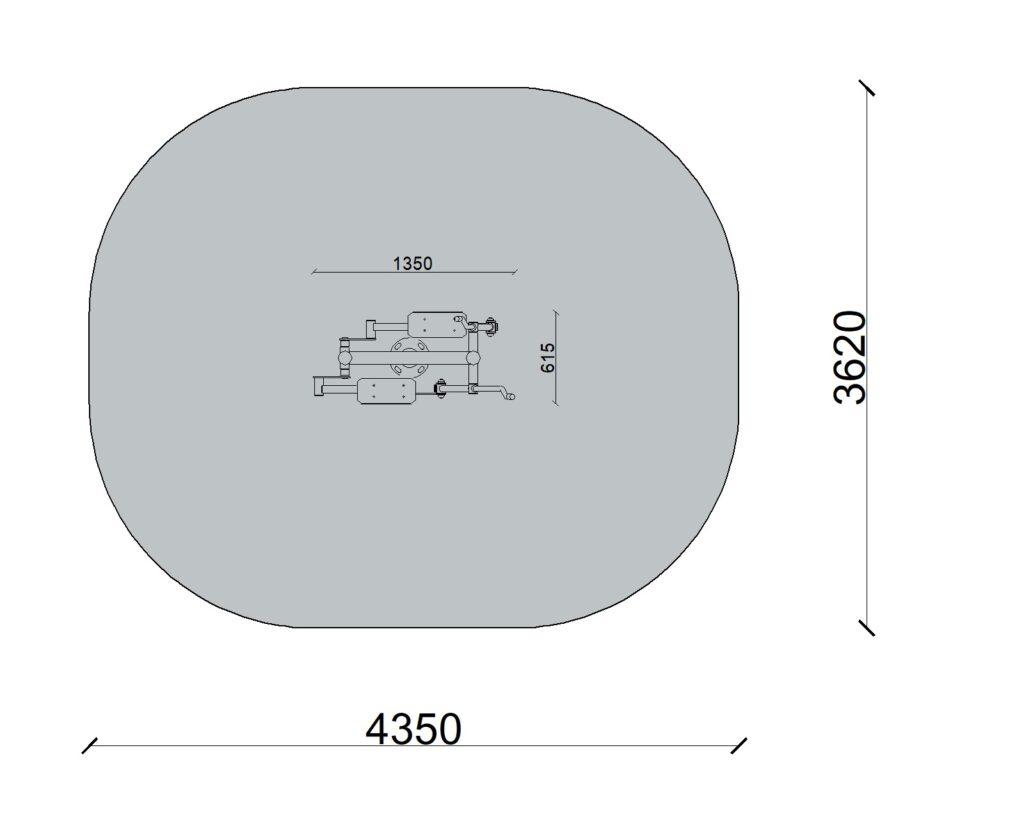 Zone De Securite Velo Elliptique R15-vue-dessus