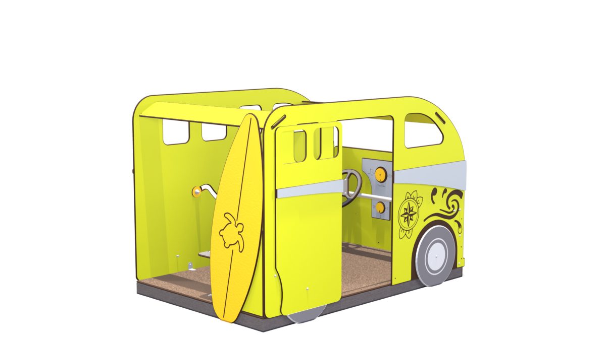 Cabane de jeu en HPL pour aire de jeux extérieure enfant 2 à 12 ans - Modèle California Fabriqué en France.